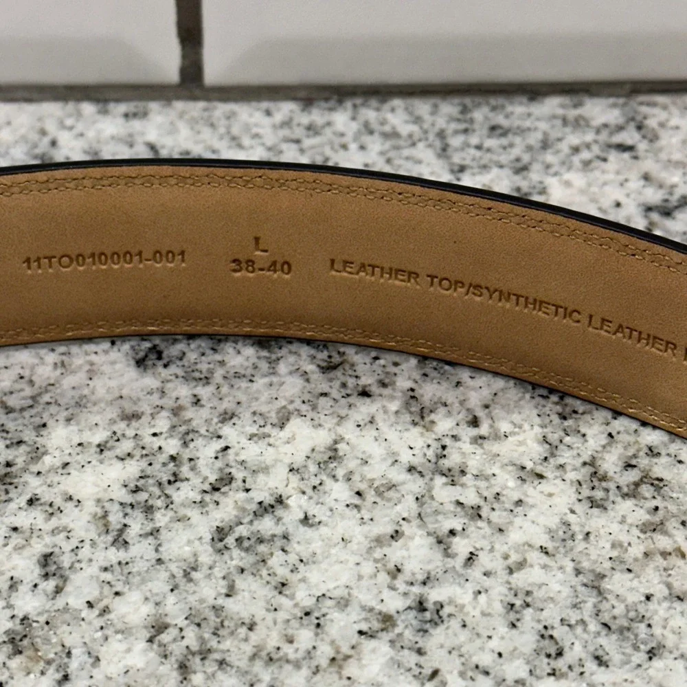 Tommy Bahama Men's Black Leather Belt Size Large 38-40‎ Dress Casual
